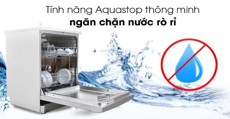 Máy rửa bát SMS88TW02M sở hữu tính năng AquaStop đảm bảo an toàn cho người sử dụng Máy rửa bát Bosch SMS88TW02M