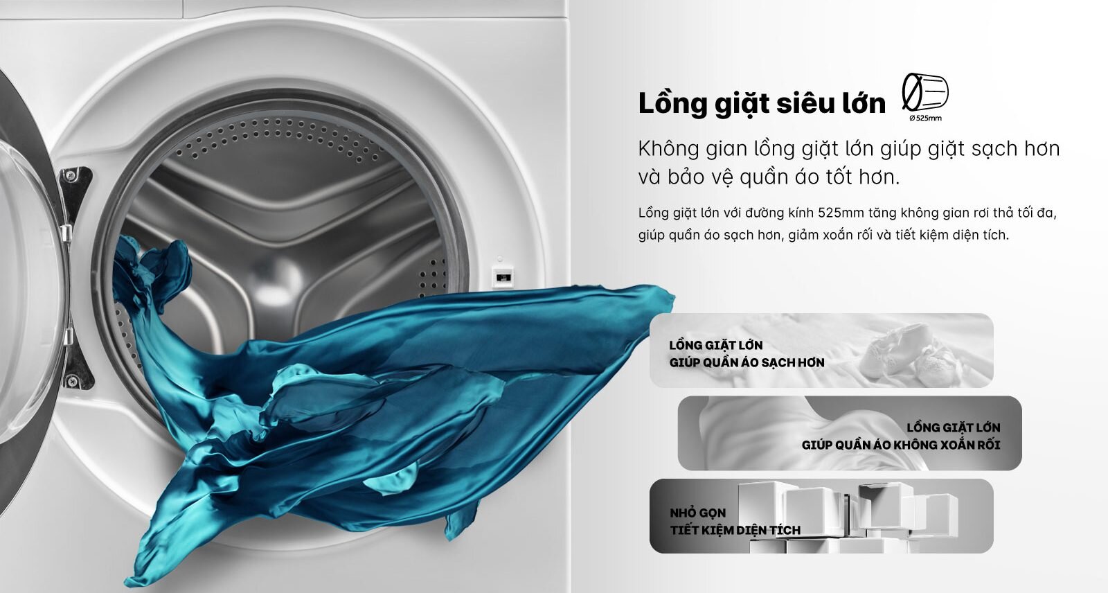 Máy giặt Aqua với thiết kế cửa ngang tiện lợi