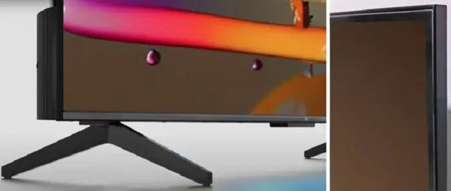 Chân đế của Google Tivi QLED TCL 4K 43 inch 43C645 linh hoạt, có thể tháo rời.