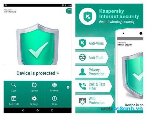 Kaspersky không chỉ nổi tiếng bảo mật cho PC mà còn cả các thiết bị Android