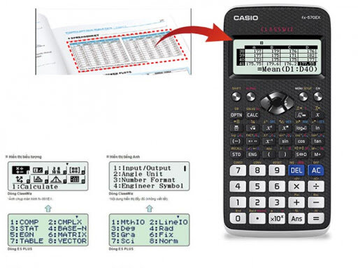 Máy tính Casio 580VNX có thể hỗ trợ các bài toán nâng cao