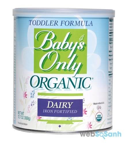 Sữa công thức Baby's Only Organic được sử dụng khá phổ biến tại Mỹ