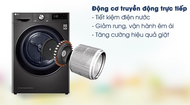 Máy sấy LG 9 Kg lồng ngang Inverter DVHP09B