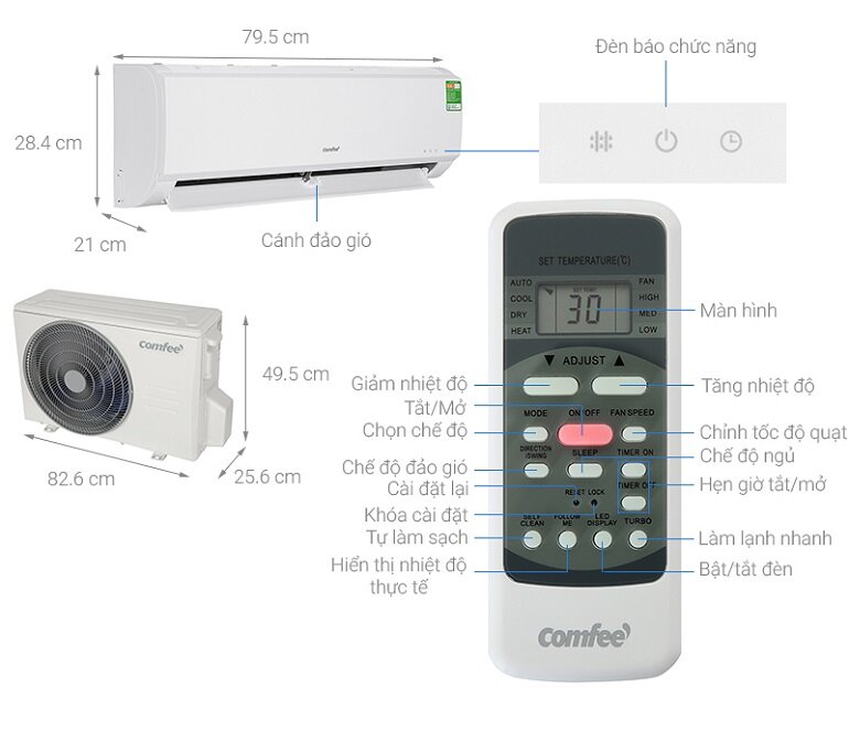 ách sử dụng điều khiển điều hòa Comfee