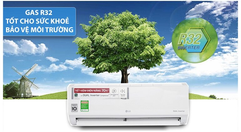 điều hòa LG V10APH2 9000 BTU 1 chiều Inverter gas R-32