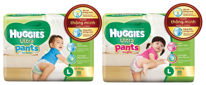 Tã quần cao cấp HUGGIES® Ultra với các tính năng thông minh giúp bé luôn thoải mái