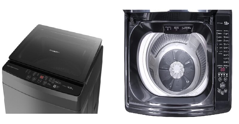 So sánh máy giặt giá 5 triệu Sharp 12kg ES-W12NV-GY và Aqua 12 kg AQW-FW120GT.BK