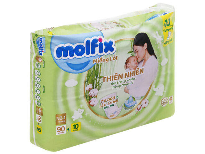 Miếng lót Molfix thiên nhiên size NB1 90