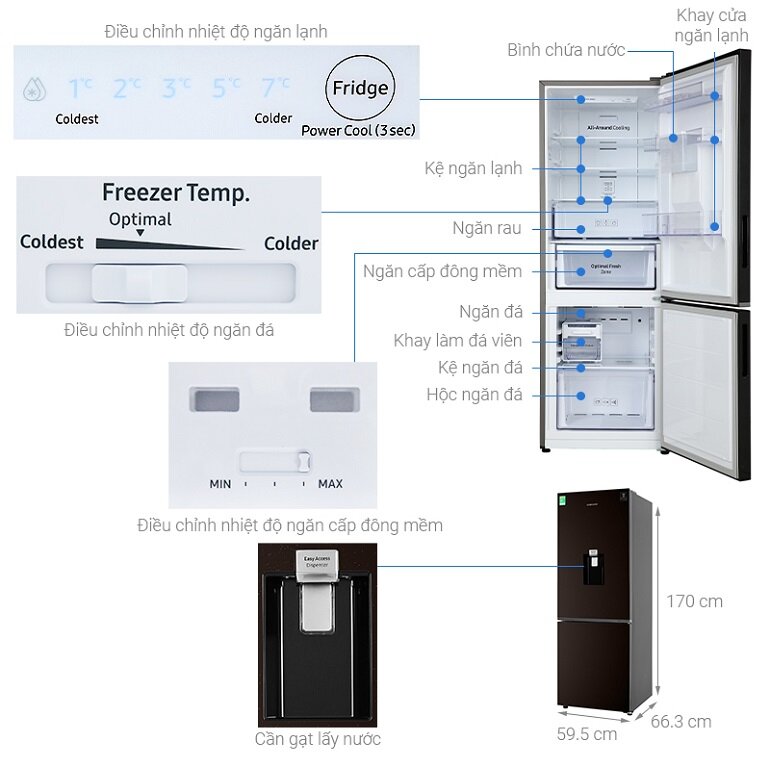 Tủ lạnh Samsung Inverter 307 lít RB30417BY/SV