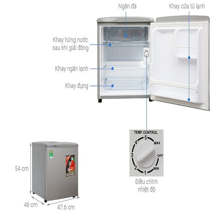 Tủ lạnh AQua AQR-55ER/SS- 50 Lít
