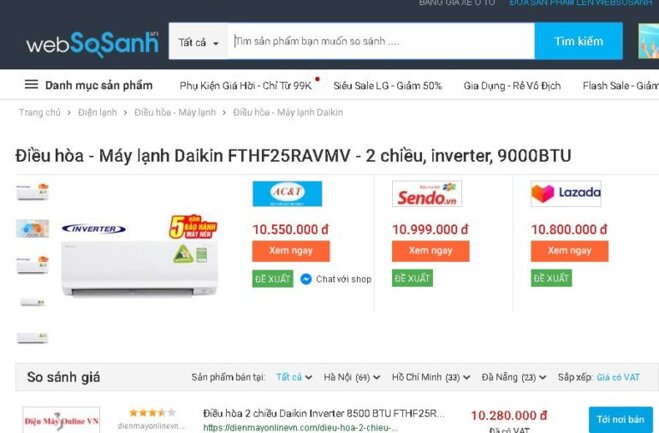 Điều hòa - Máy lạnh 2 chiều Daikin Inverter 1.0 HP FTHF25RAVMV - Giá tham khảo: 10.280.000 vnđ