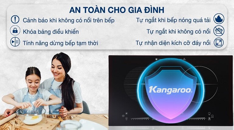 Bếp từ âm 2 vùng nấu Kangaroo KG855i