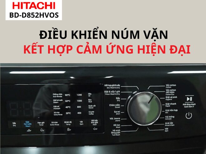 Máy giặt sấy Hitachi BD-D852HVOS giảm còn hơn 8 triệu đồng, 