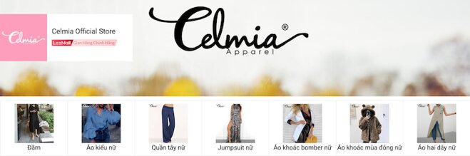 Lazada giảm 11k, 17k, 22k, 27k cho các sản phẩm của Celmia Official Store