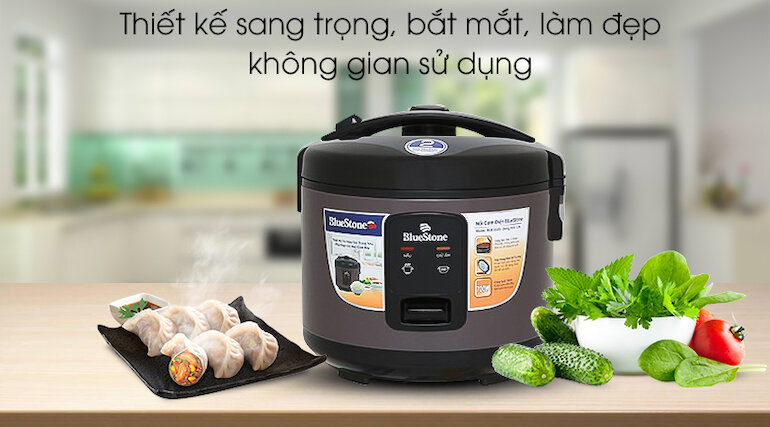 Nồi cơm điện Bluestone RCB-5520 có thiết kế sang trọng, bắt mắt giúp làm đẹp cho không gian sử dụng.