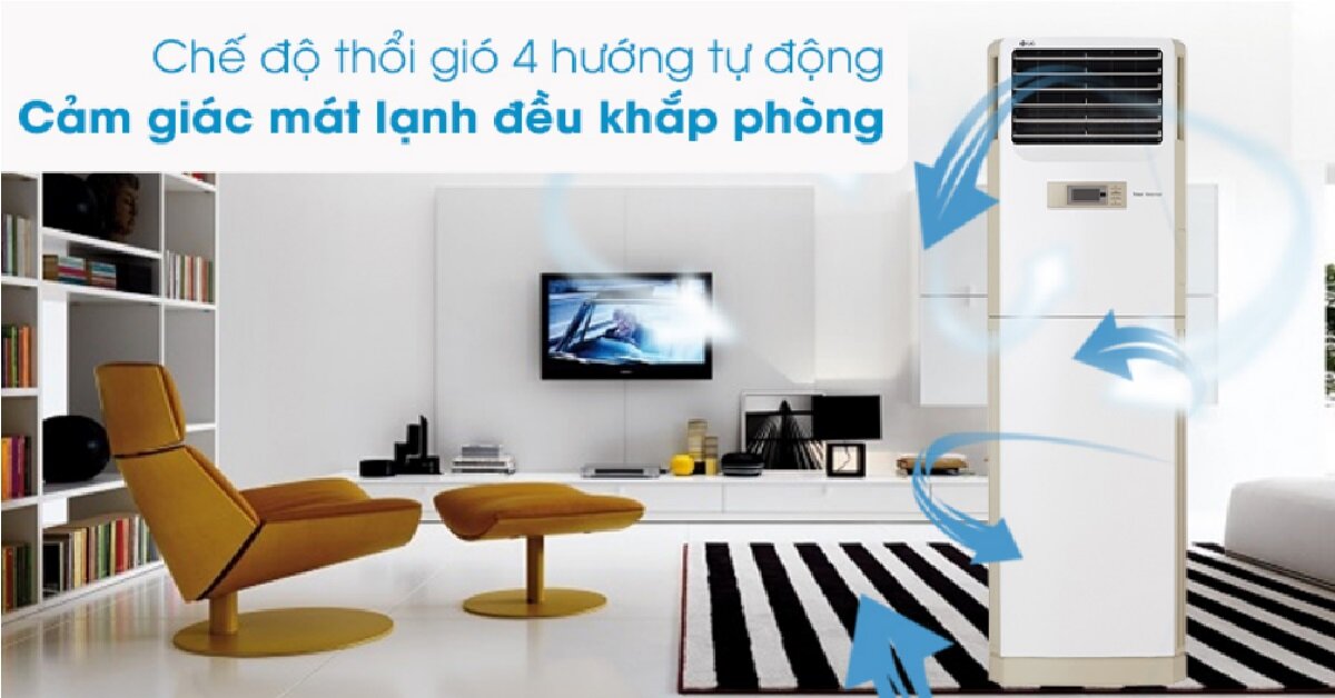 phòng khách 40m2 lắp điều hòa