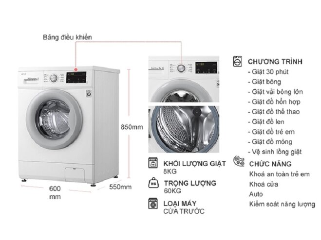 Máy giặt LG Inverter FM1208N6W