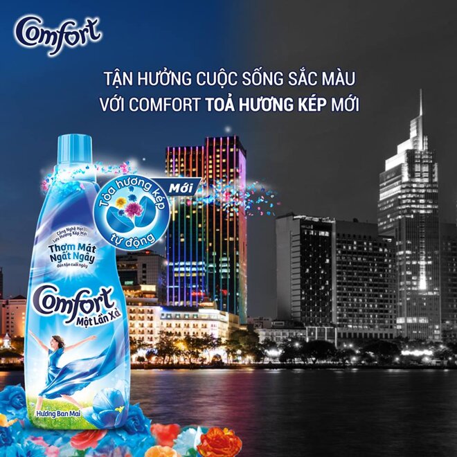 Comfort hương ban mai nhẹ diu, tươi mát chỉ với một lần xả 