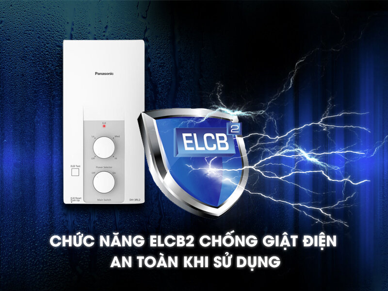 Máy nước nóng Panasonic được trang bị cảm biến chống rò điện ELCB