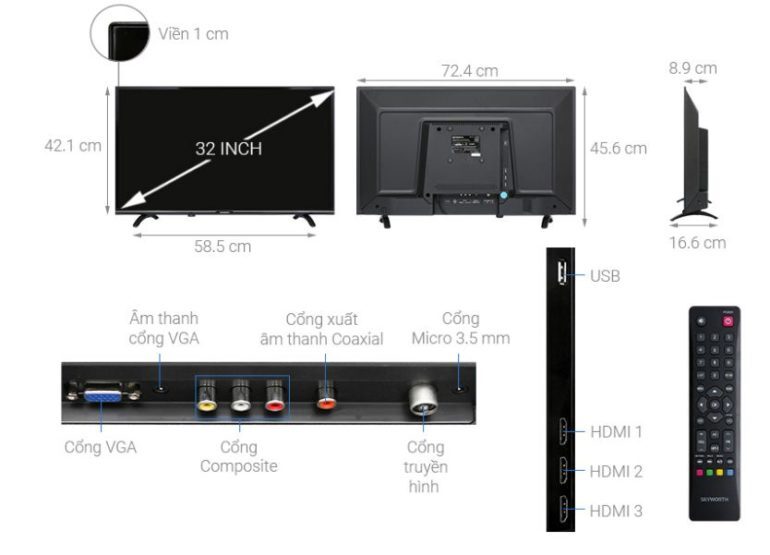 Tivi Skyworth 32 inch 32TB2000 - Giá tham khảo: 2.990.000 vnđ