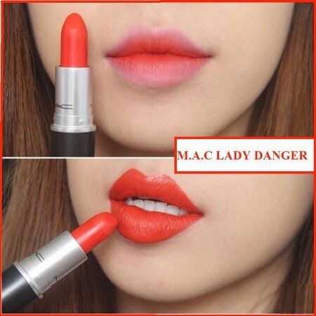 Son môi đỏ cam MAC màu Lady Danger