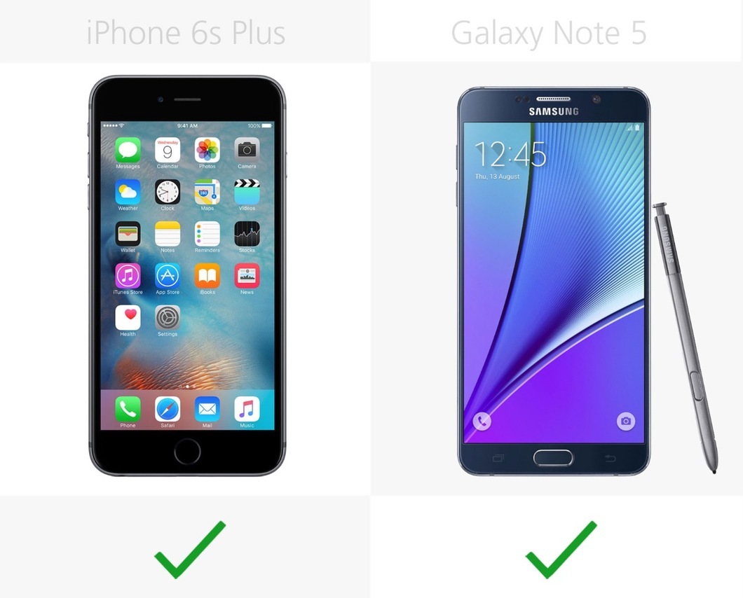 Cả iPhone 6s Plus và Galaxy Note 5 đều sở hữu công nghệ cảm biến vân tay