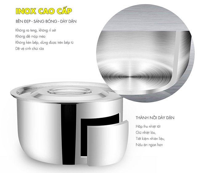 Bộ nồi inox đáy từ Mishio 