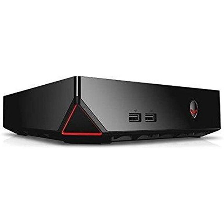 Alienware Alpha được thiết kế hình hộp thể thao cùng logo cùng logo có thể phát sáng bên ngoài trông khá lạ mắt.