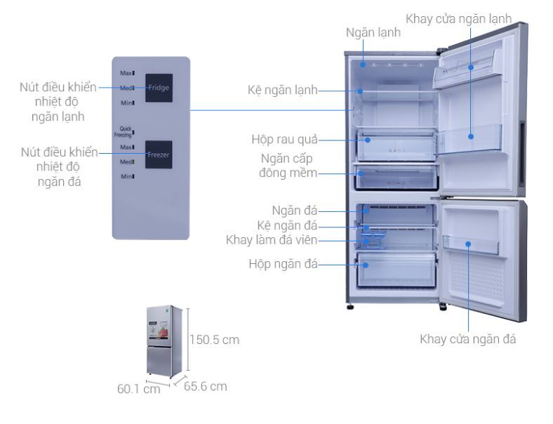 Đánh giá tủ lạnh panasonic 255 lít nr-bv289qsvn - Thiết kế sang, chạy êm, giá tốt