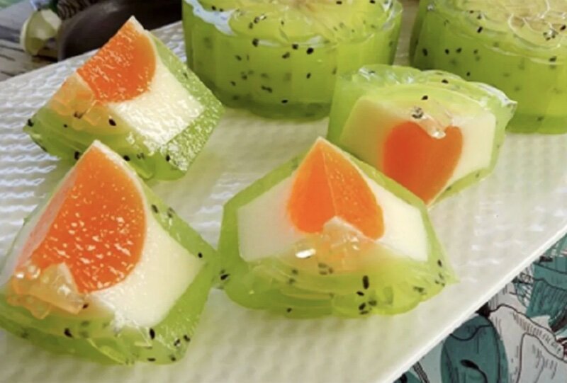 Bánh Trung thu rau câu vị phô mai kiwi