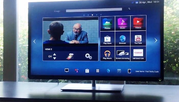 giao diện hệ điều hành android trên tivi toshiba