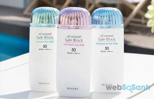 Kem chống nắng Missha All-Around Safe Block Waterproof Sun Milk