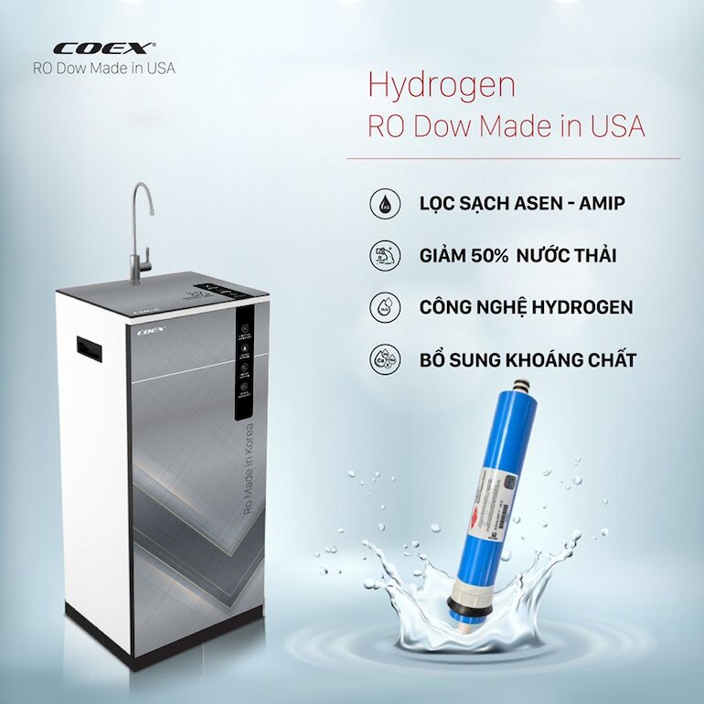 Máy Lọc Nước Coex Hydrogen WP-7112 có thiết kế sang trọng và đẳng cấp.