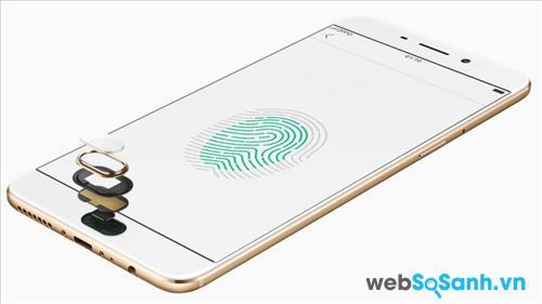 Smartphone OPPO F1 Plus được trang bị bảo mật vân tay