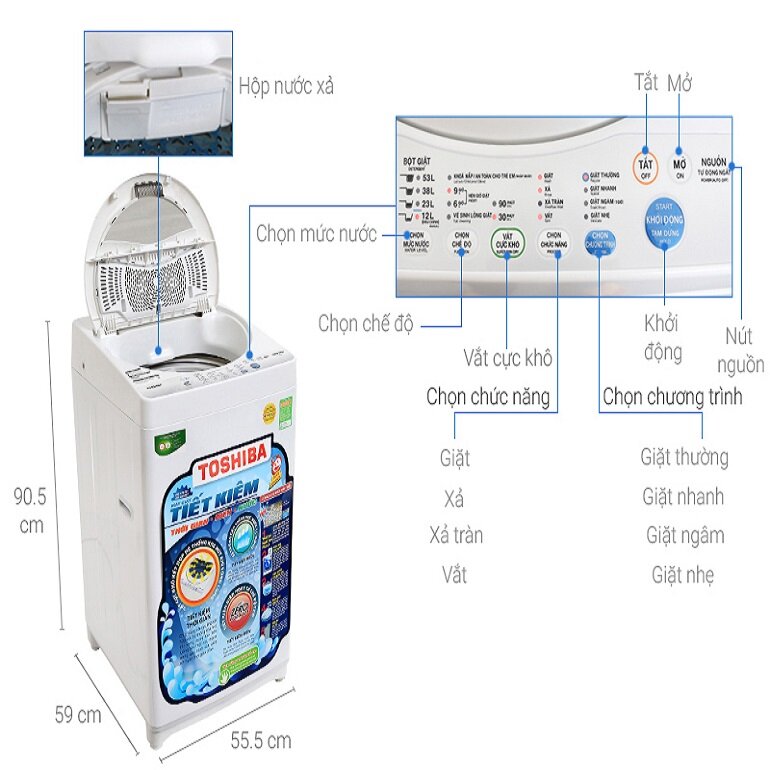 thiết kế bảng điều khiển máy giặt Toshiba 