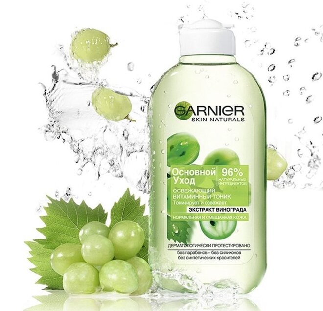 Nước hoa hồng Garnier màu xanh lá – dành cho làn da thường và da hỗn hợp