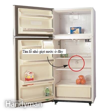 Tìm lỗ nhỏ giọt nước trong tủ lạnh của bạn