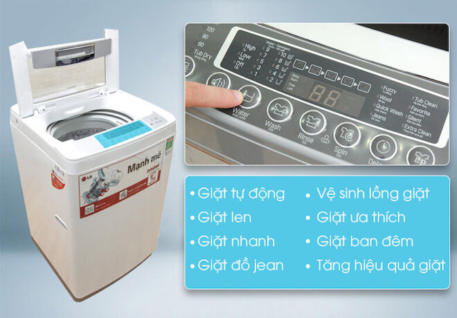 Cách sử dụng máy giặt LG cửa trên