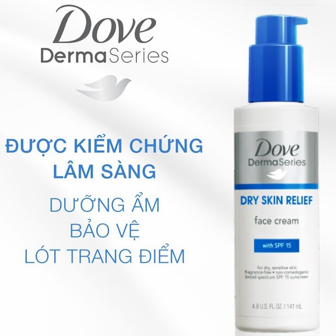 Kem dưỡng ẩm Dove DermaSeries Dry Skin Relief SPF 15 Face Cream