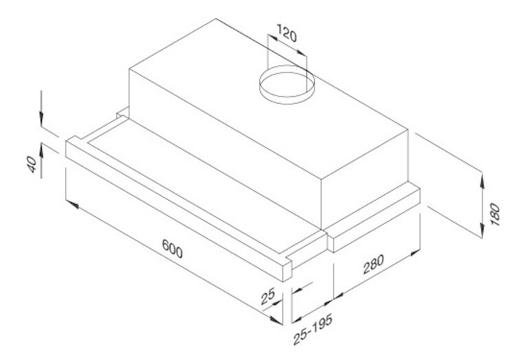 Kích thước máy hút mùi Malloca K1506