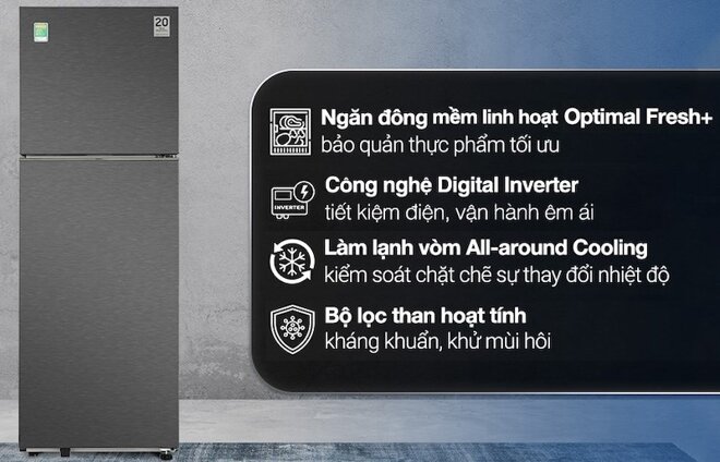 Tủ lạnh Samsung Inverter 305 lít RT31CG5424S9SV đáp ứng nhu cầu của gia đình vừa và nhỏ