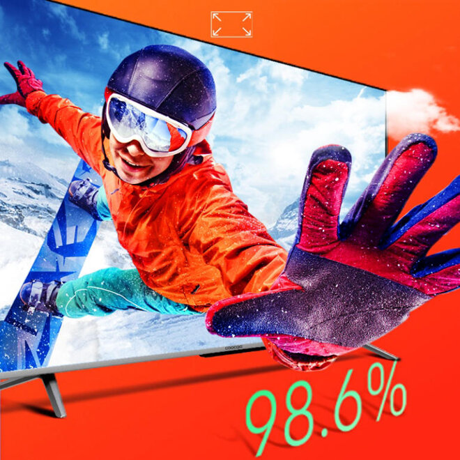 Thiết kế bên ngoài của tivi Coocaa 55 inch 55S6G Pro khá đặc biệt với kiểu tràn viền vô cực.