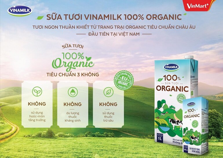 Sữa tươi tỉnh Vinamilk 100% Organic