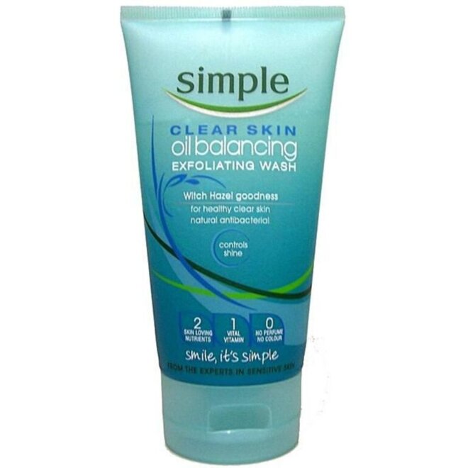 Sữa rửa mặt Simple Clear Skin Oil Balancing Exfoliating Wash 150ml - Giá tham khảo: 170.000 vnđ/ tuýp