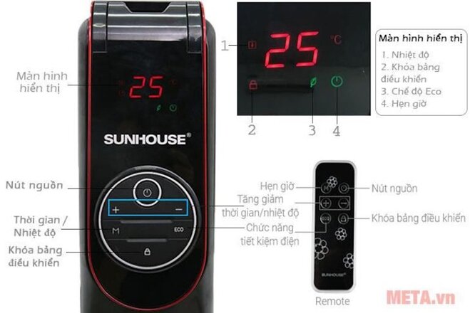 Ưu điểm của máy sưởi dầu sunhouse shd7085