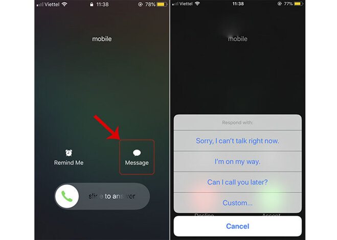 Mẹo tạo tin nhắn trả lời khi bạn không thể nghe máy trên điện thoại iPhone