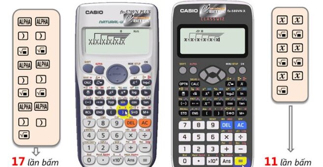 So sánh máy tính Casio FX-580VN X và FX-570VN Plus về độ phân giải màn hình