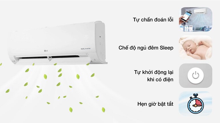 điều hòa LG 9000BTU 2 chiều inverter B10END1