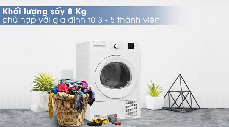 Máy sấy ngưng tụ 8 kg Beko DU8133GA0W