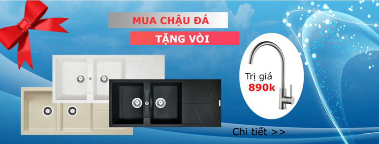 Chậu đá tặng vòi inox cao cấp
